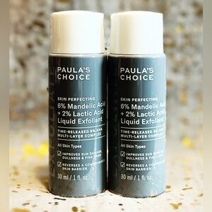2x~Paula’s Choice~Exfoliate~6% Mandelic Acid Exfoliant~Travel Size~NWOB~